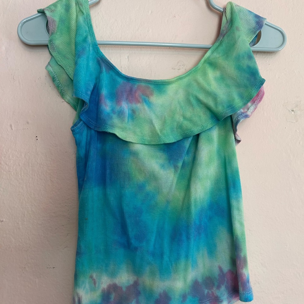 Hand Dyed Off the Shoulder Crop Top